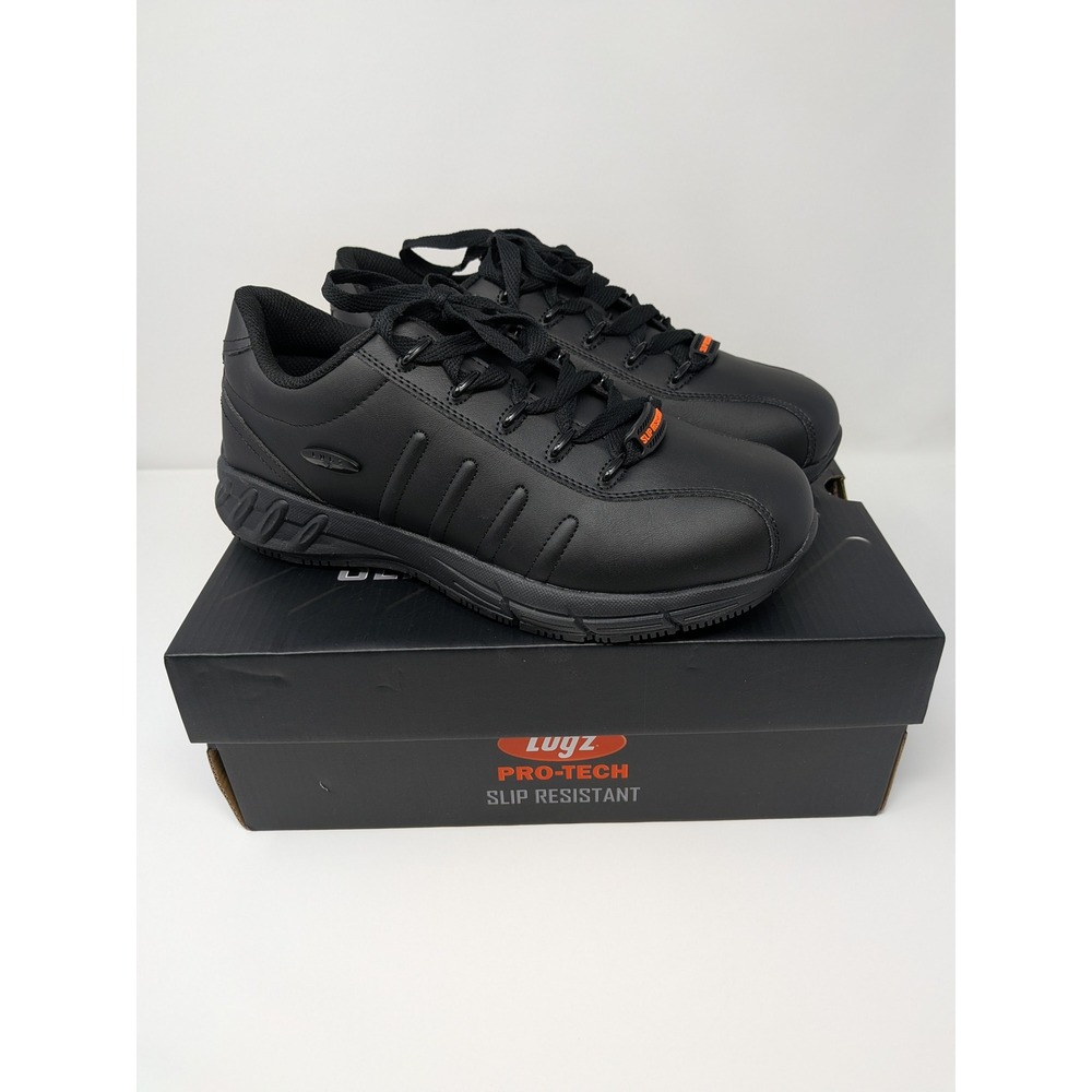 Lugz Grapple Mens Work Shoes Black Slip Resistant Soft Toe Size 9 MGRAPPV-001